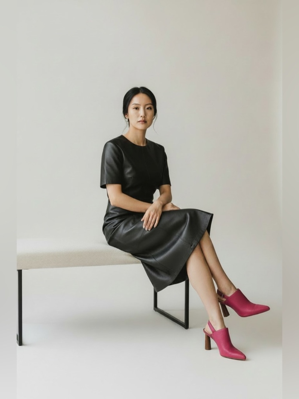 Vince Camuto Raspberry Leather Slingback Heels Pointed Toe 6.5